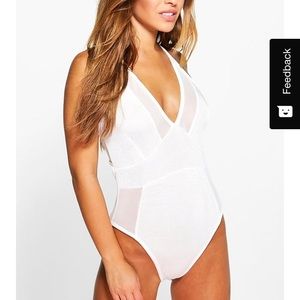 NWOT Boohoo White Bodysuit